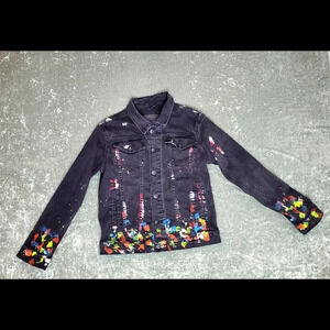 Kloud 9 Denim Black Jacket Paint Splatter Design